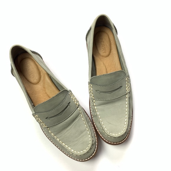 sperry seaport penny loafer grey